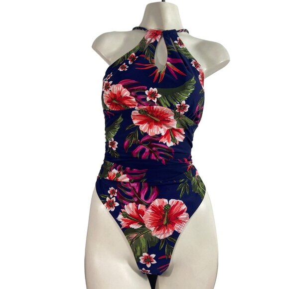 Kona Sol Women's Multicolored Floral One Piece Swimsuit Sz L - Picture 1 of 7